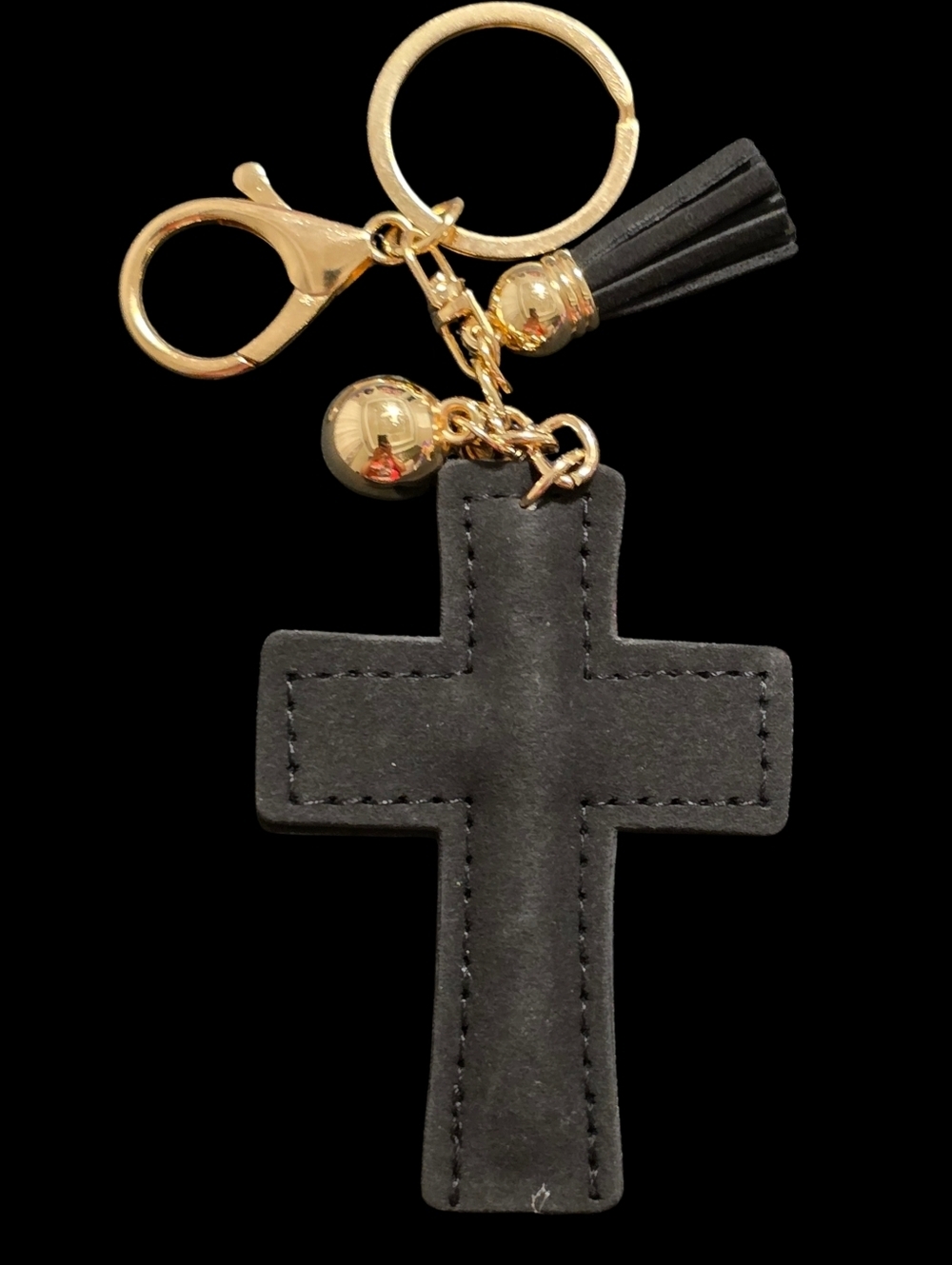 Multicolor Rhinestone Cross Bag Charm Keychain - Picture 2 of 2